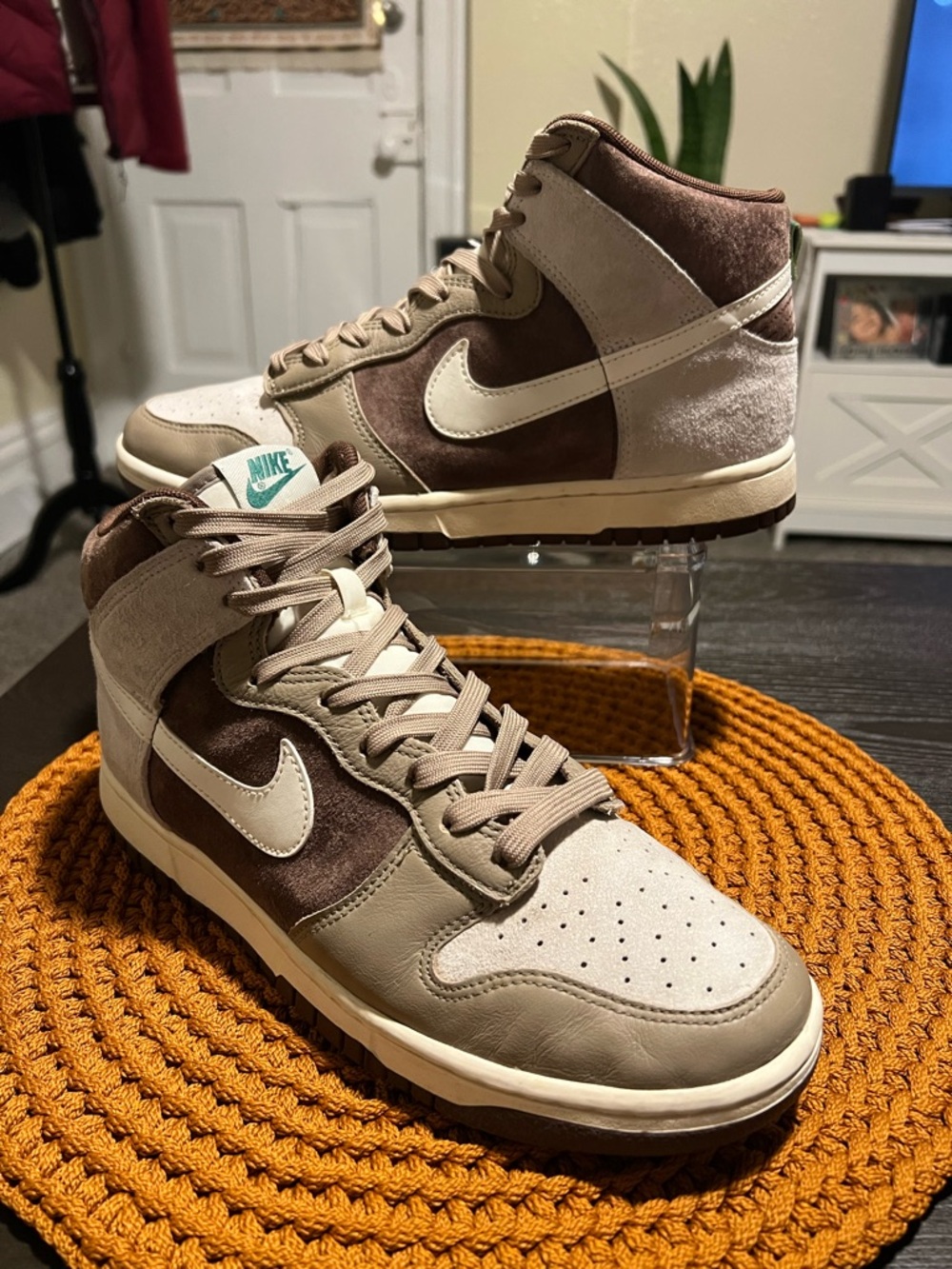 Nike Dunk High Retro Men’s High-Top Sneakers Earth Tones/Brown Suede - Size 9.5 - Picture 2 of 11